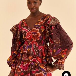 Farm Rio Bright Flora V-Neck Top